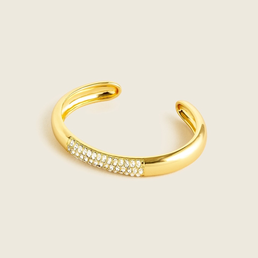 J CREW OPEN CUFF PAVE BANGLE BRACELET NWT